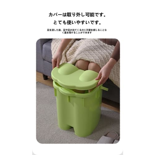 Deep Footbath Bucket with Lid, Steam Basin, Foot Bath Basin, Foot Massage Basin, Heated Barrel, Pedicure, Detox, Massage, Rollers, Thick Portable Foot