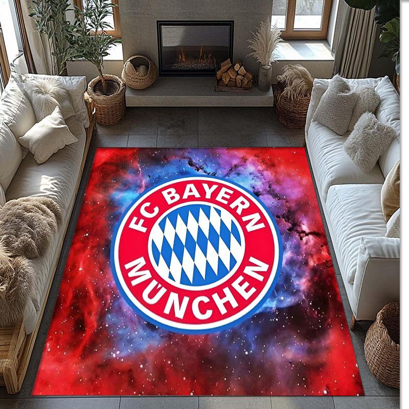 Bayern Munich Theme rug Soft Crystal Velvet Area Rug Non-Slip Floor Carpet for Living Room Bedroom Nursery