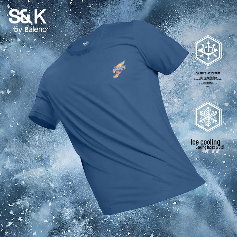 

Baleno Men s Ice Silk Pique Short Sleeve T-Shirt L