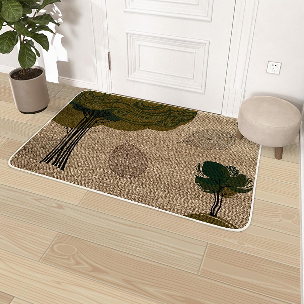 Linen Carpet Floor Mat, Door Mat, Kitchen Non Slip Rubber Foot Mat, Bathroom Door Mat Absorbent Pad