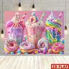 2D Plane Vibrant Candy Drink Party Background Fabric Living Room Decoration Polyester Fiber