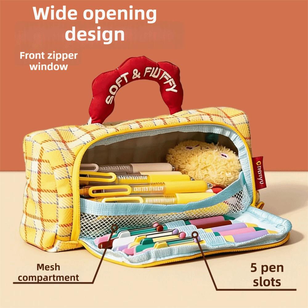 Color Block Pattern Student Stationery Box Creative Design Pencil Case Kids Gifts