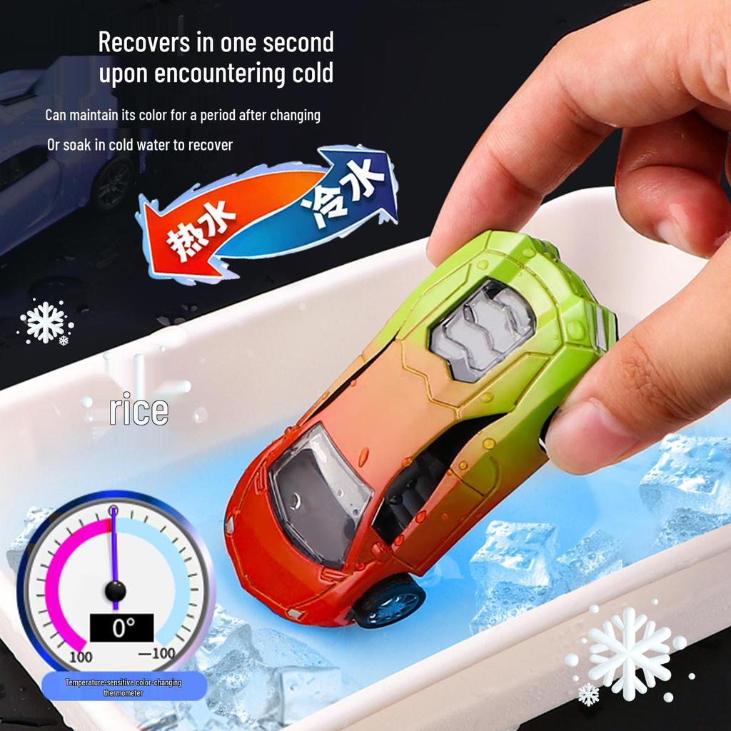 Water-Reactive Color-Changing Alloy Racing Car Model 1:60 Pull-Back Toy for Boys