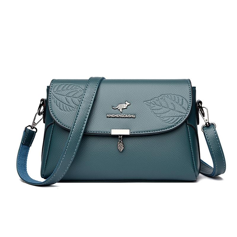 Soft Leather Embossed Single-shoulder Bag for Women, Crossbody Bag for Middle-aged Ladies