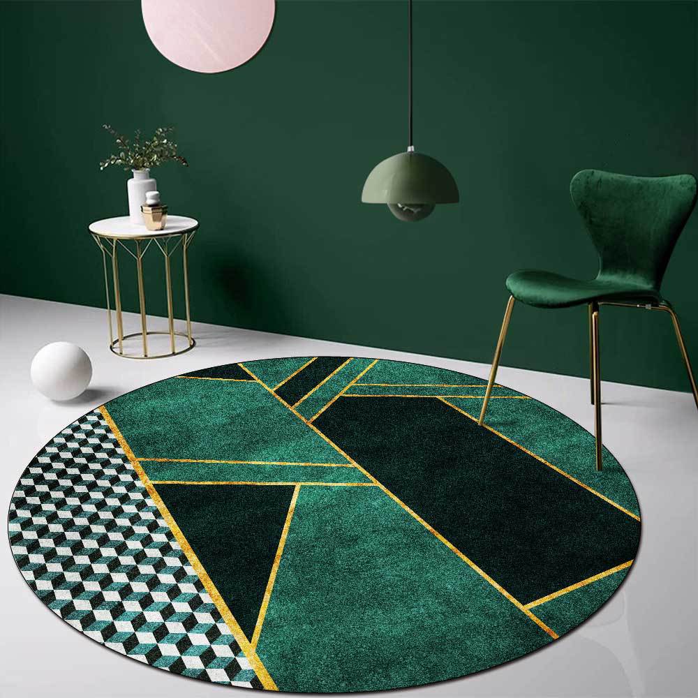 Tappeti di Lusso Leggero per Camera da Letto Tappeti Rotondi Verde Scuro Tappeto Decorazione Soggiorno Tappeto Armadio Tappeto Salotto Arredamento Casa Tappetino per Sedia