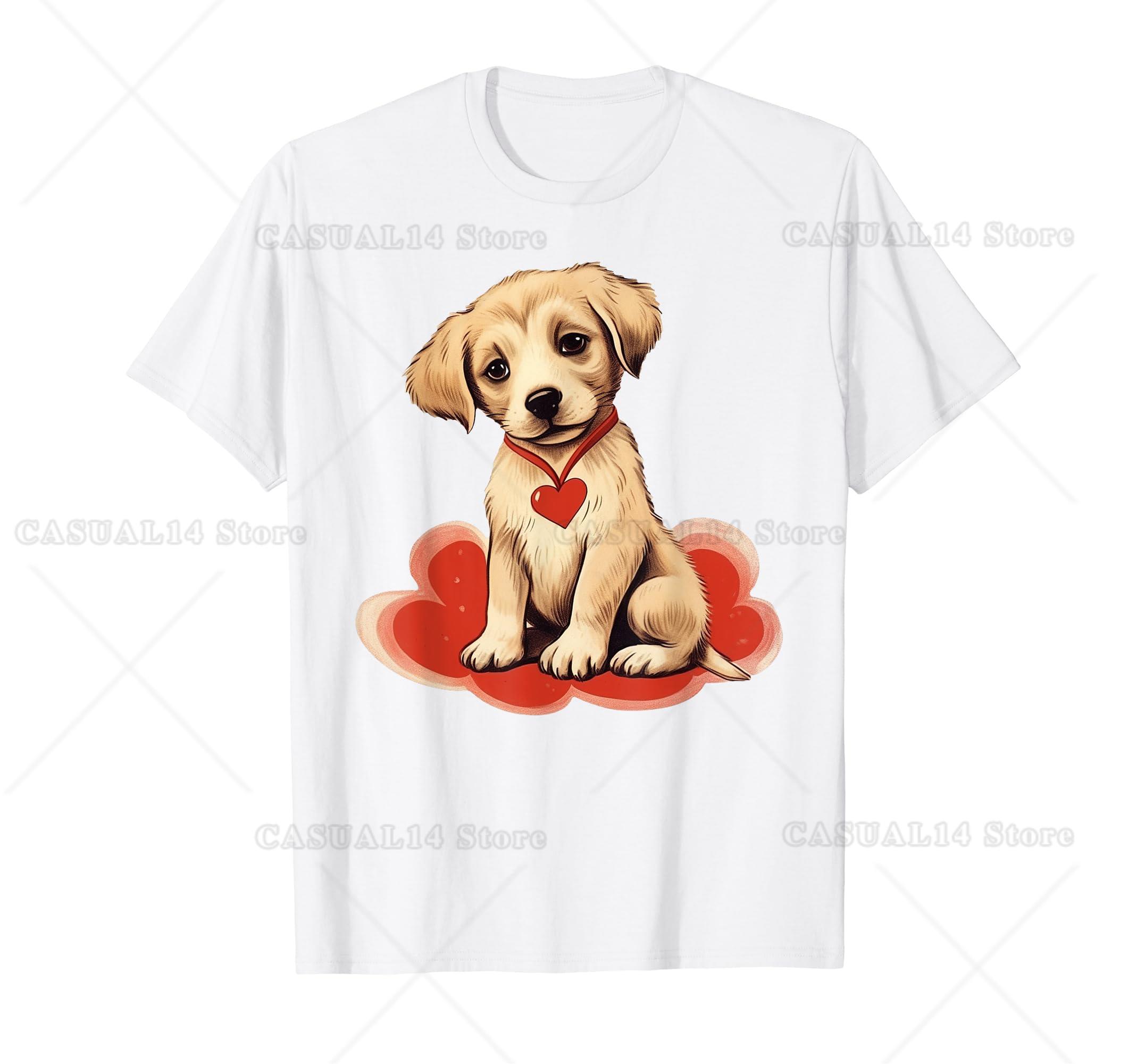 Vintage Retro Valentine s Day Puppy Dog Valentine Labrador T-Shirt S