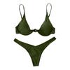 Women's Sexy Split Color Bikini SSwimsuit Tie Swimsuit 2 Piece Set