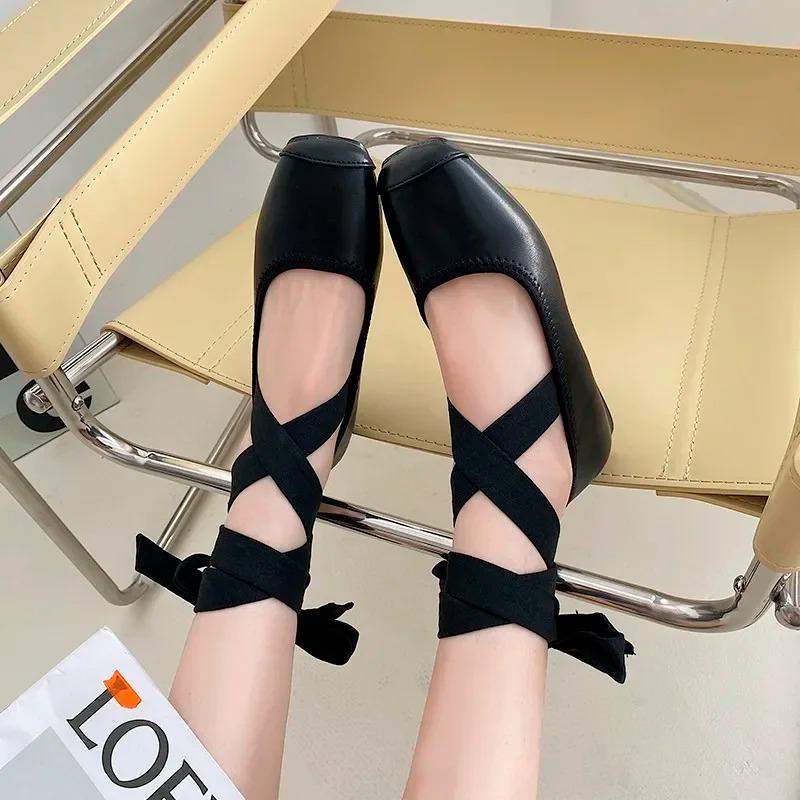 Women's Ballet Flats Shoes Woman 2026 Casual Sneakers Sandals Fashion Barefoot Ballerina Comfortable Elegant