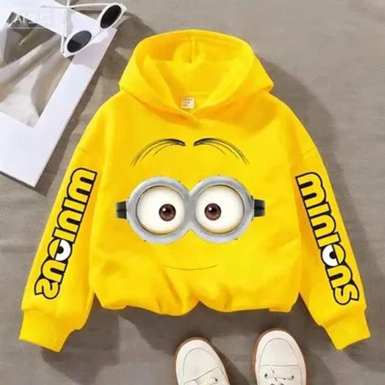Children's Sweatshirt with Funny Minions Print for Spring/autumn Suitable for Boys andboys Loose and Comfortable with A Hoodie