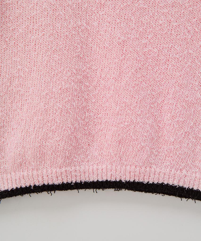SALON DE YOHN Ribbon Point Knit Top_ Pink