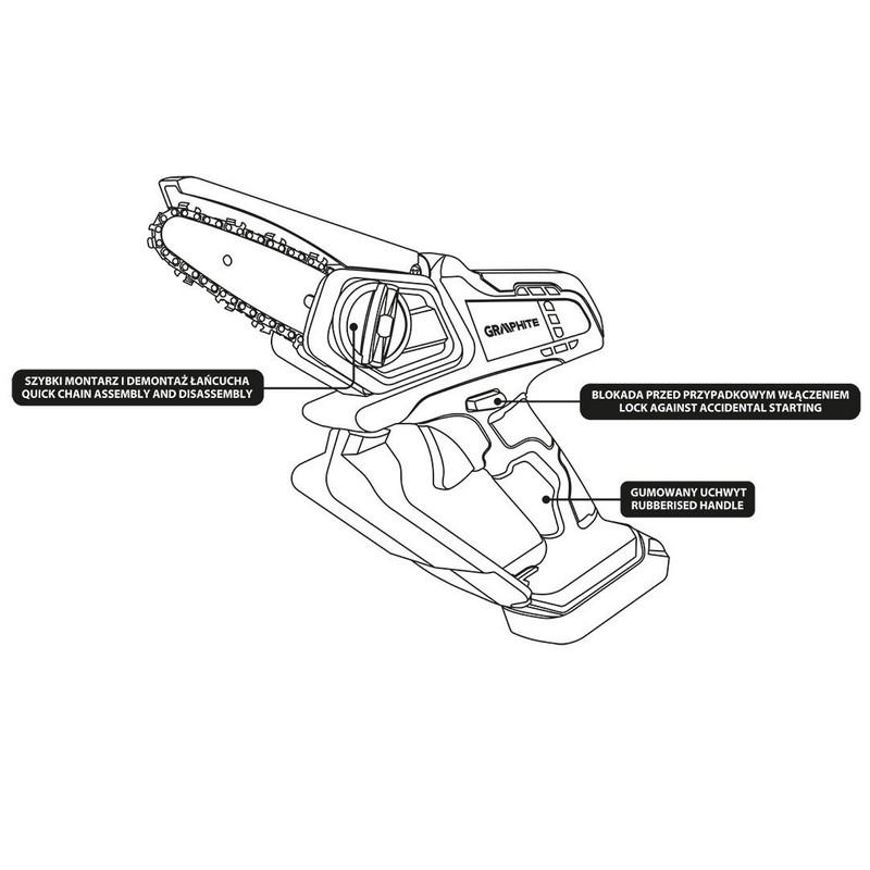 Mini Battery Chainsaw Energy+ 18V Li-Lon Without Battery - T 58Ge116