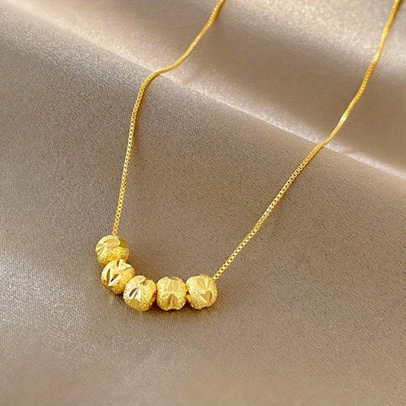 Модное роскошное золотое ожерелье с подвеской-бобом в ретро-стиле золотистый