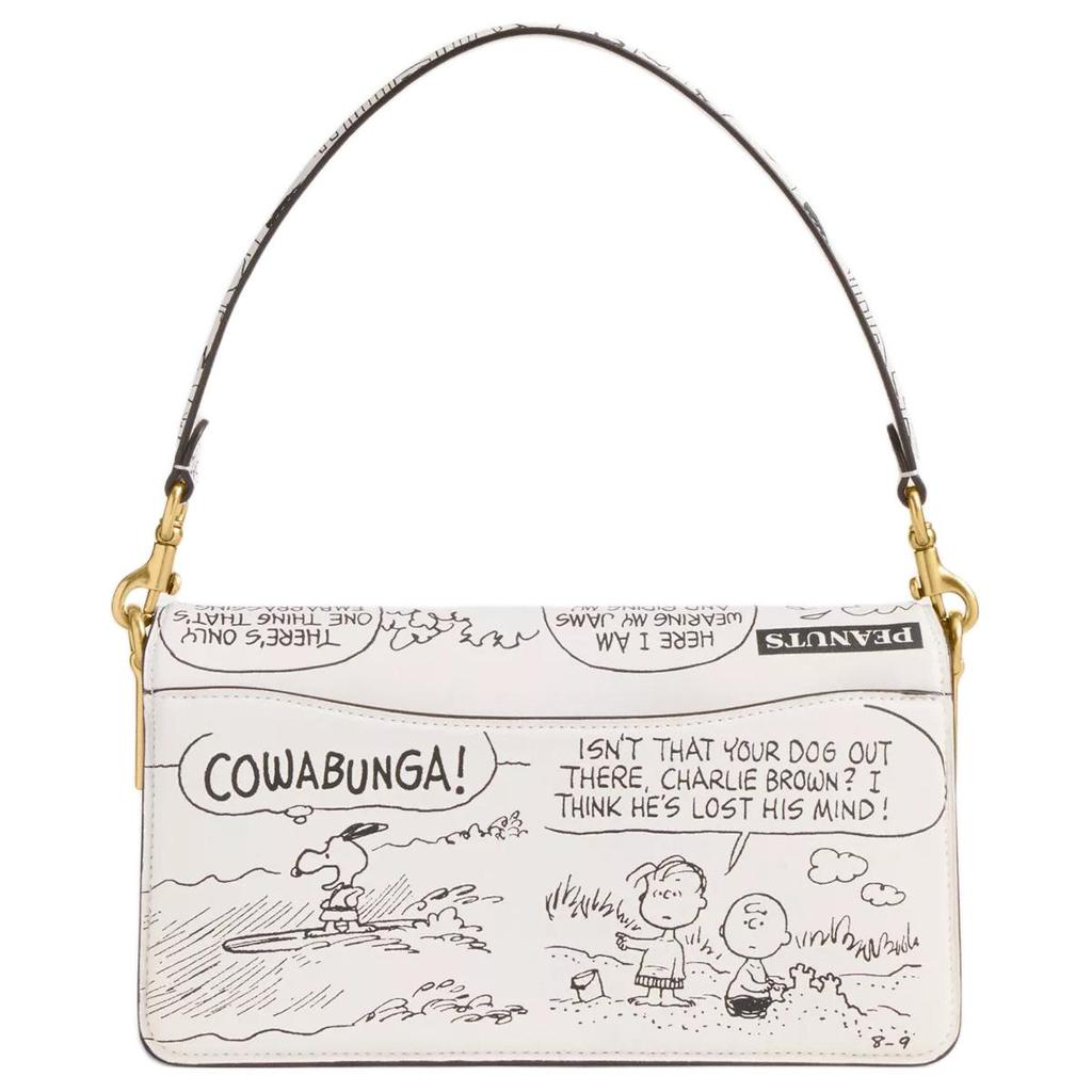 Coach X Peanuts Snoopy Collaboration Tabby 26 Logo Pattern Printed Leather Handbag Women handbags Chalk-White CCB04-B4CAH