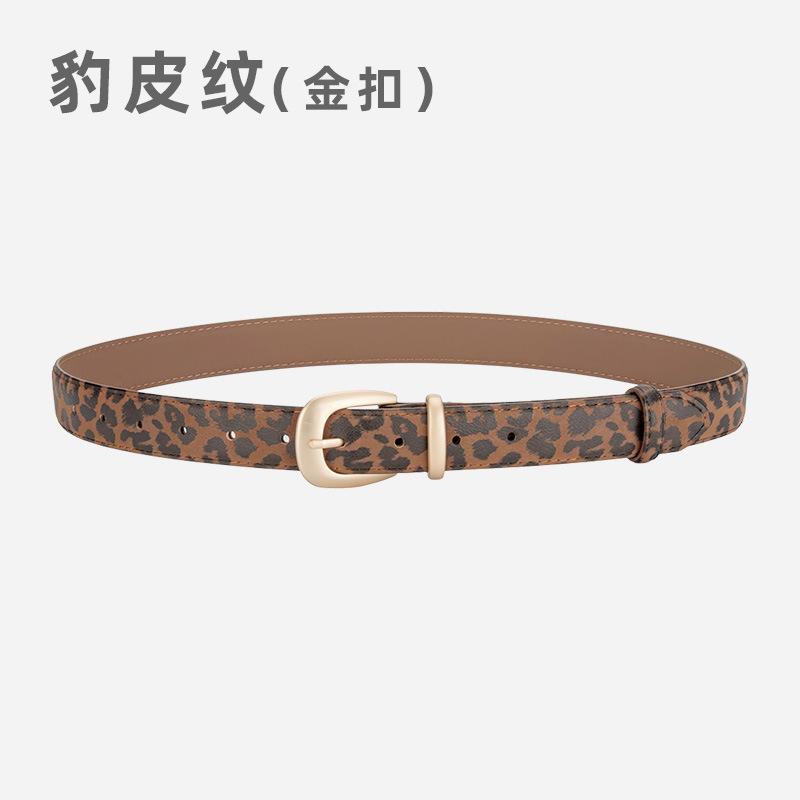 

Ремень из леопардовой кожи для женщин, пряжка из сплава, кожаное украшение с ремнем для джинсов, женская модель 105cm