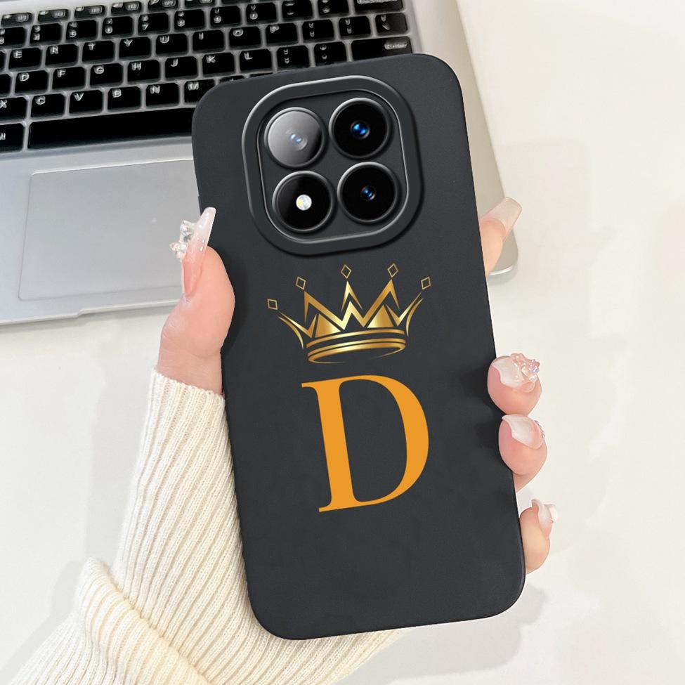 For Redmi Note 14 Pro Plus 5G Case Fashion A-Z Letters Luxury Flowers Shockproof Silicone Cover For Redmi Note 14 Pro+ 5G Funda