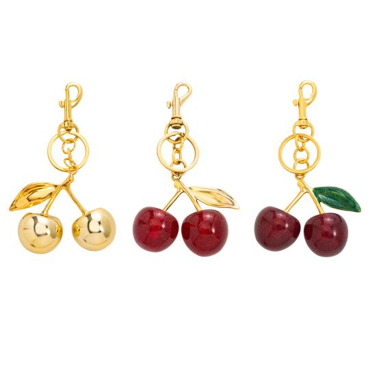 Keychain Key Holder Cherry Leaves Charm Keyring Fade-resistant Alloy Key Ring Backpack Car Accessory