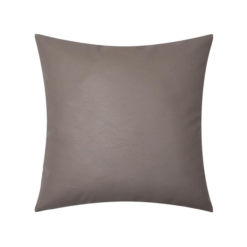 New Lychee Leather Pillowcase Texture Multi-color Light Luxury Imitation Leather Waterproof Living Room Sofa Pillowcase Waist Pillow Cushion
