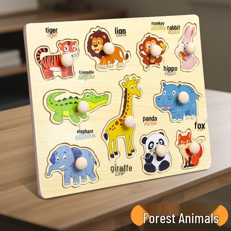 Montessori Cognitive Animal & Transport Puzzle Board for Kids