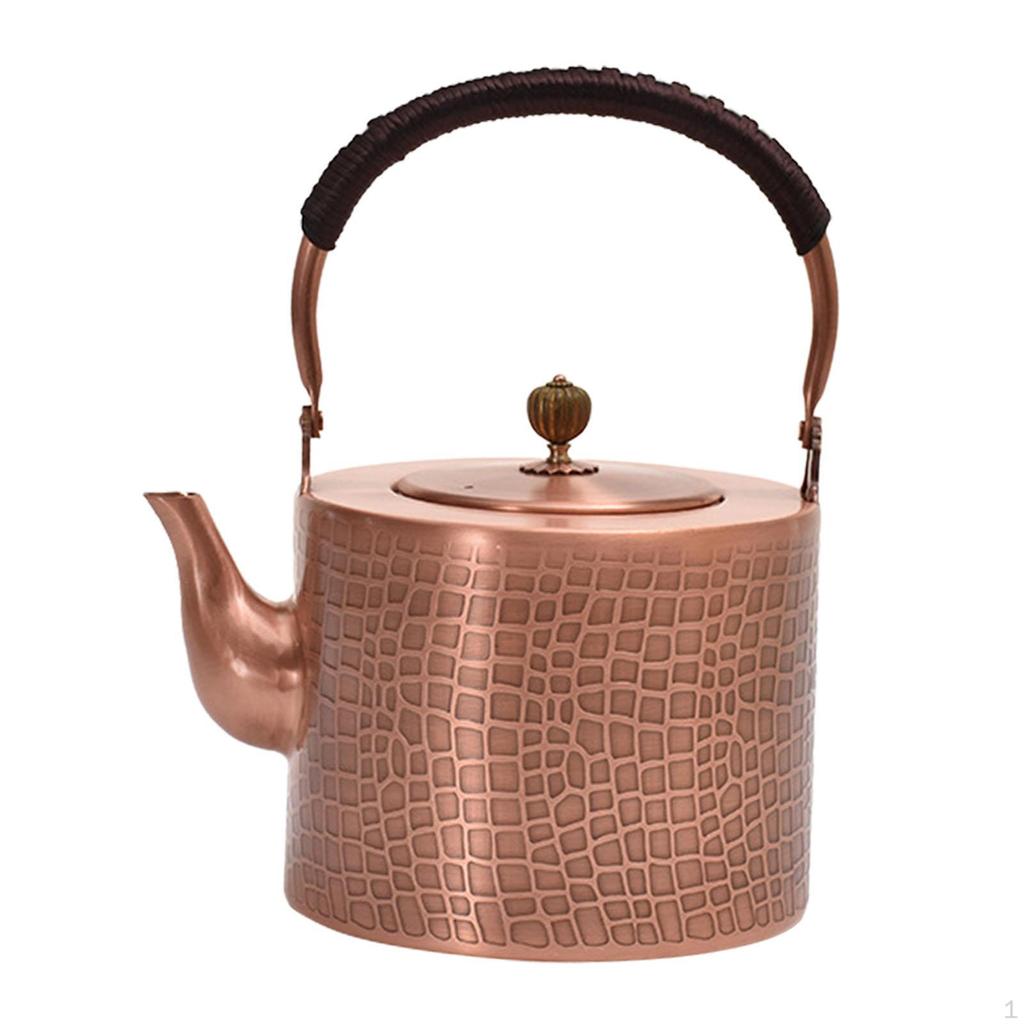 Copper Tea Kettle Teaware Large Pot Sturdy Handmade Water for Restaurant