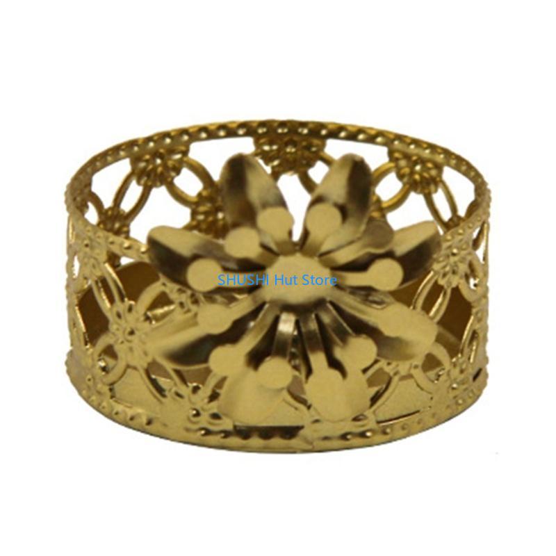 Iron Holder Hollowed Out Metal Cup Stand Home Party Candlestick D57B