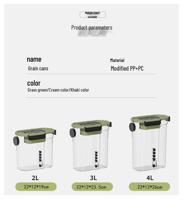 Transparenter, versiegelter Küchen-Aufbewahrungsbehälter - Feuchtigkeits- und Insektenschutz für Getreide, Müsli und Snacks