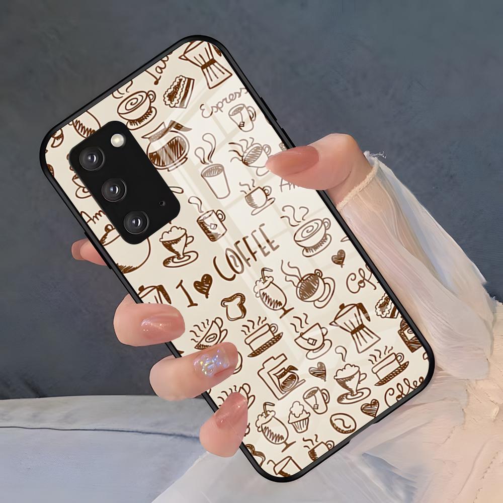 Coffee Art Phone Case For Samsung S26 S25 Plus S20 S20 Plus S22 Ultra S23 FE S21 Plus S21 Ultra Glass Cover