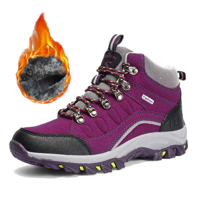 35-46 Paar Mode Plus Samt Warme High Top Baumwollschuhe Schneestiefel Plus Baumwolle Outdoor Wanderschuhe Wanderschuhe