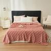 Multicolor Waffle Fleece Throw Blanket For Home Comfort And Warmth