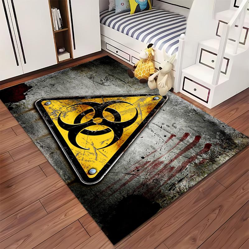 Hazard Warning Symbol Design for Unique Home Decor Suitable for use as an anti-slip game mat for living room and bedroom sofas