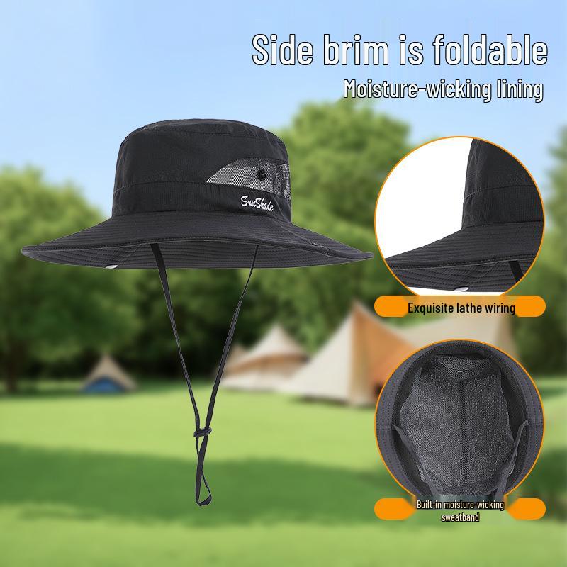 Women's Summer Outdoor Sun Hat with Ponytail Hole - Breathable, UV Protection, Parent-Child Style for Hiking