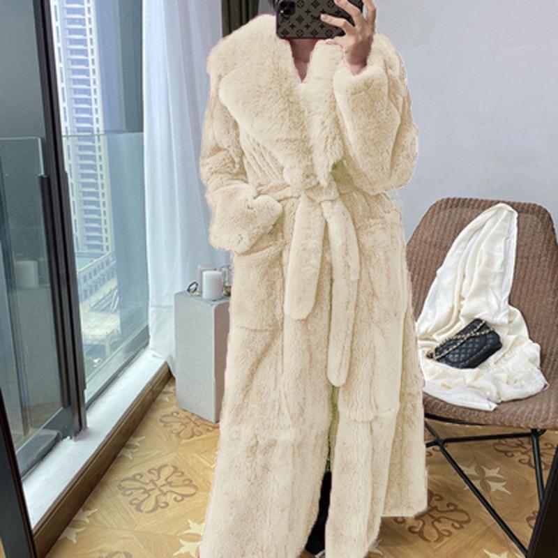 New Imitation Fur Coat Women's Medium and Long Coat Fashion Temperament Loose Large Size Belly Tide