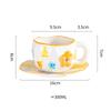 Creative Irregular Ceramic mug Hand-painted Flower Clouds Coffee Cup with Saucer Breakfast Milk Tea Cups Handmade Gift Drinkware