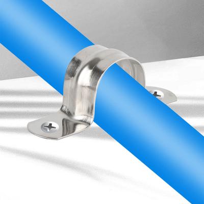 Heavy Duty Saddles Pipe Clamp Metal Water Tube Holder Bracket 2 Hole for Enhances Durability and Corrosion Resistance