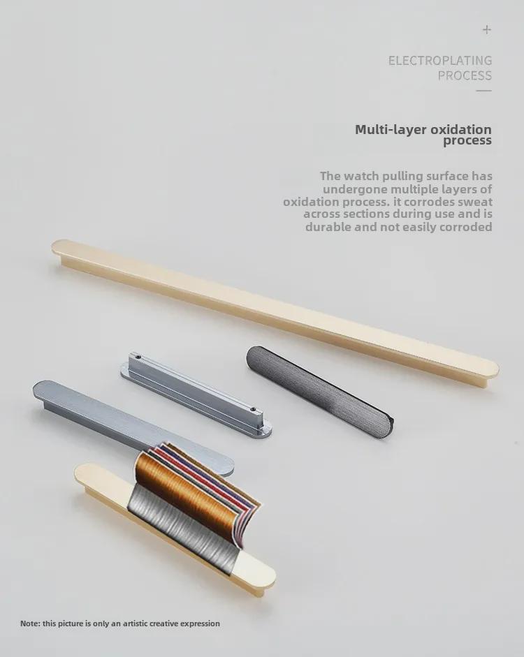 Modern Black Aluminum Alloy Extended Cabinet Handle