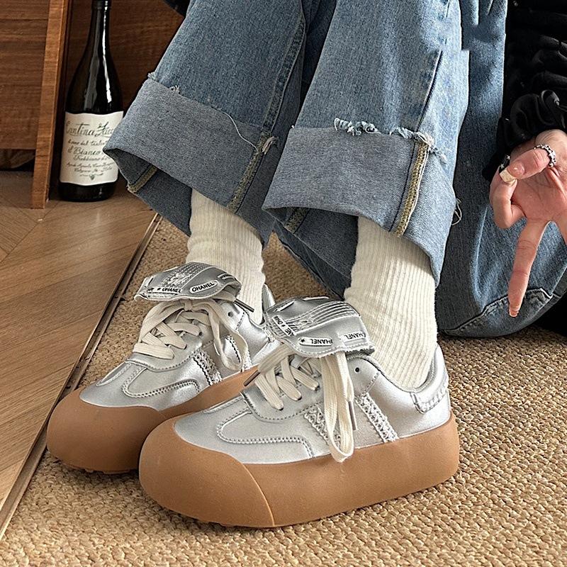 

Garoa ~ Puffy Shoes Нишевые флип-обуви в немецком стиле, женские кроссовки в стиле Ins, новые повседневные кроссовки на толстой подошве в стиле ретро
