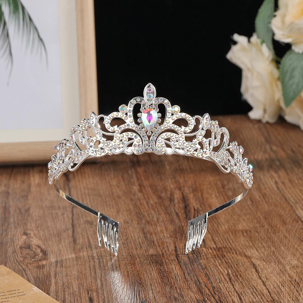 Korean Style Princess Bride Crown for Weddings and Birthdays - Elegant Headdress for Women серебряный