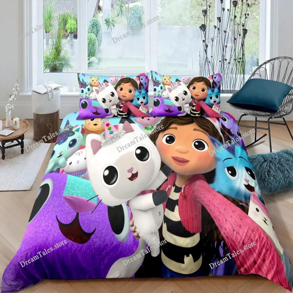 Gabbys Doll House 3D Printed Duvet Case Pillowcase Bedding Set Twin Full King for Kids Adults Bedroom Home Textileextile741