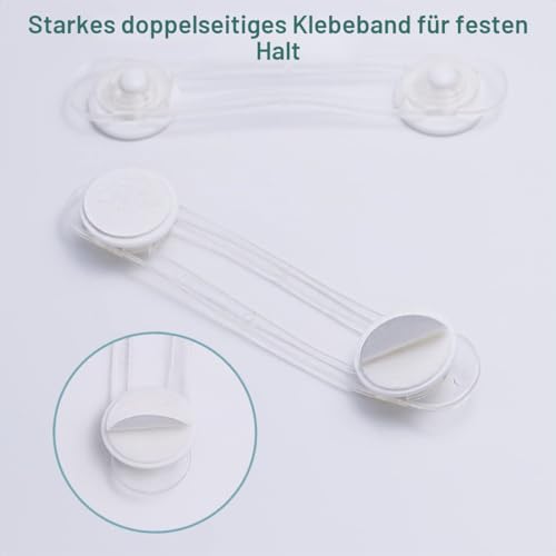 Child Safety Locks 4 Pack Long Drawer Locks No Drilling Transparent for Cabinets Fridge Toilet