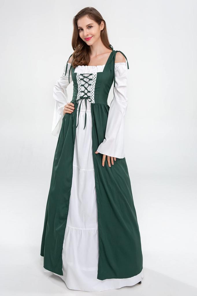 Choni Choice Medieval Dress, Aristocratic, Renaissance, Gothic Style, Maid, Retro Silhouette, Long Sleeves, Long Dress, Plus Sizes, Women's and Adult