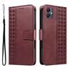 For Samsung Galaxy A06 5G/Galaxy A06 4G Leather Case Wallet Stand Grids Imprinted Phone Cover with Strap