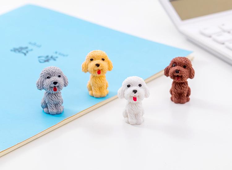 3 Stück Zufällig Süßer Teddy Welpe Dreidimensional Cartoon Radiergummi Grundschüler Lern Geschenk Kreative Schreibwaren Abschluss