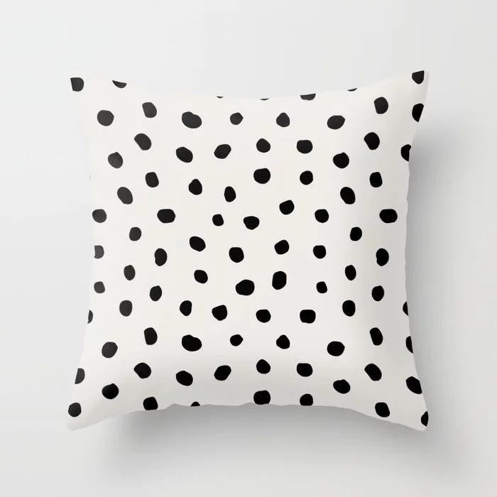Nordic Simple Black, White and Gray Striped Geometric Sofa Cushion Cover Double-sided Polyester Peach Leather Velvet Sofa Pillow Cover