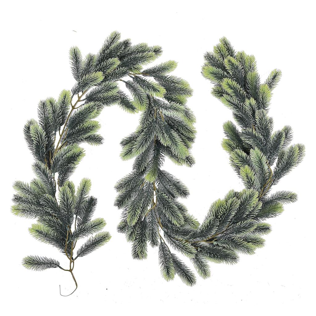 Christmas Norfolk Pine Dense Garland Artificial Greenery Real Touch Garland for Holiday Mantle Fireplace Table Home 1.8/2.7m