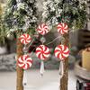 Set of 15 Elegant Christmas Tree Hanging Pendant Festival Candy Cane Cone Hanging Charm for Christmas Tree Decoration