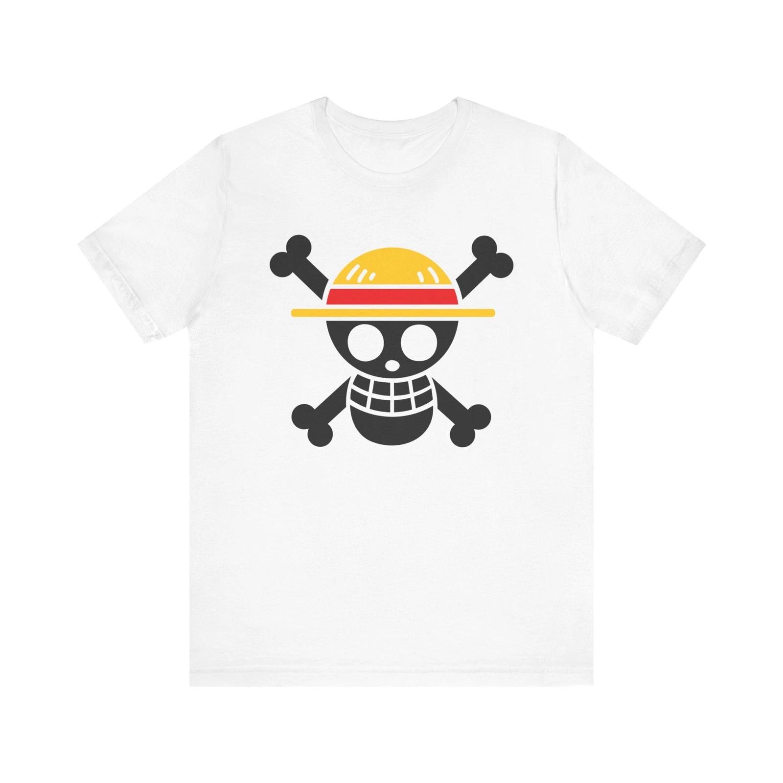 

Футболка с флагом Мугивары из One Piece - Унисекс, хлопковый джерси, с коротким рукавом S