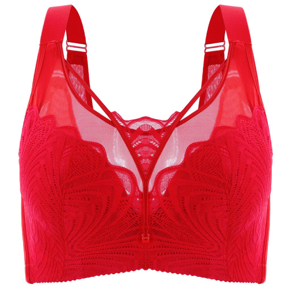 Thin Adjustable Bra Plus-size Tube Top Push-up Bra for Large Breasts Full-cup Bra for Side Breast Reduction and Sagging Prevention