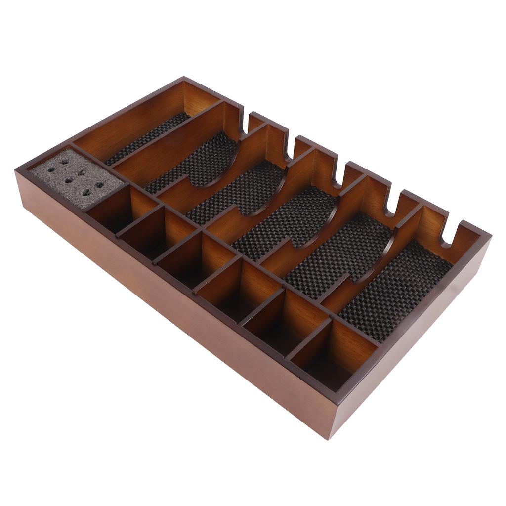 Barber Clipper Tray Large Area Slide Resistant Wooden Barber Clipper Holder Organizer for Hair