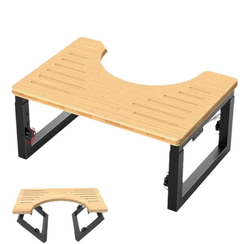 In-Stock Adjustable Folding Wooden Bathroom Toilet Footstool