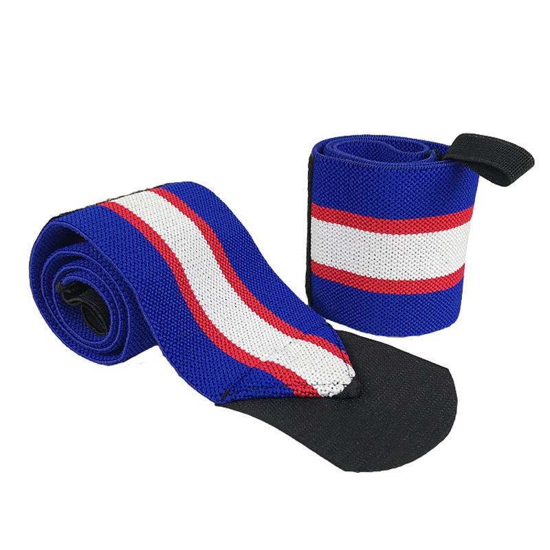 

Nylon Knitted Elastic Wrist Guard Striped Weightlifting Dumbbell Fitness Anti Sprain Wrapping Pressure Belt Support