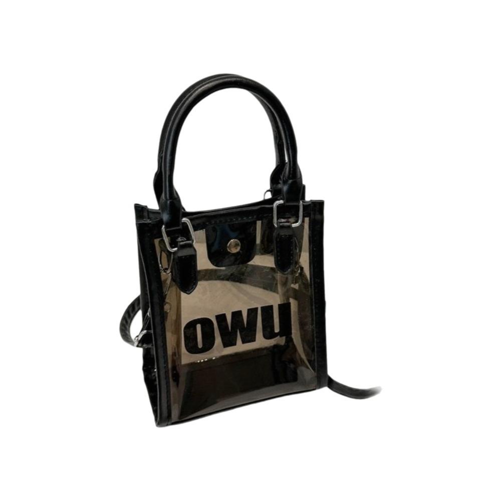 Frosted Clear PVC Handbag Large Capacity PVC Shoulder Bag Simple Transparent Jelly Bag Party чёрный